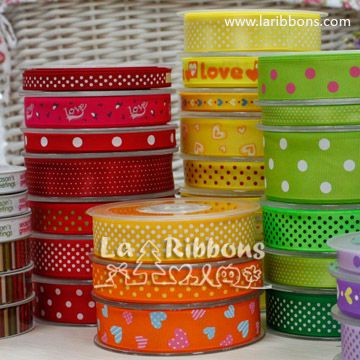 Printed Ribbon, Dot Ribbon, Logo Ribbon, Personalized Ribbon, Custom Ribbon